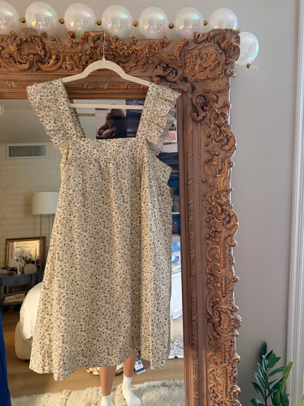 Doen Cream Floral Mini Dress with Ruffle Straps - Picture 2 of 4